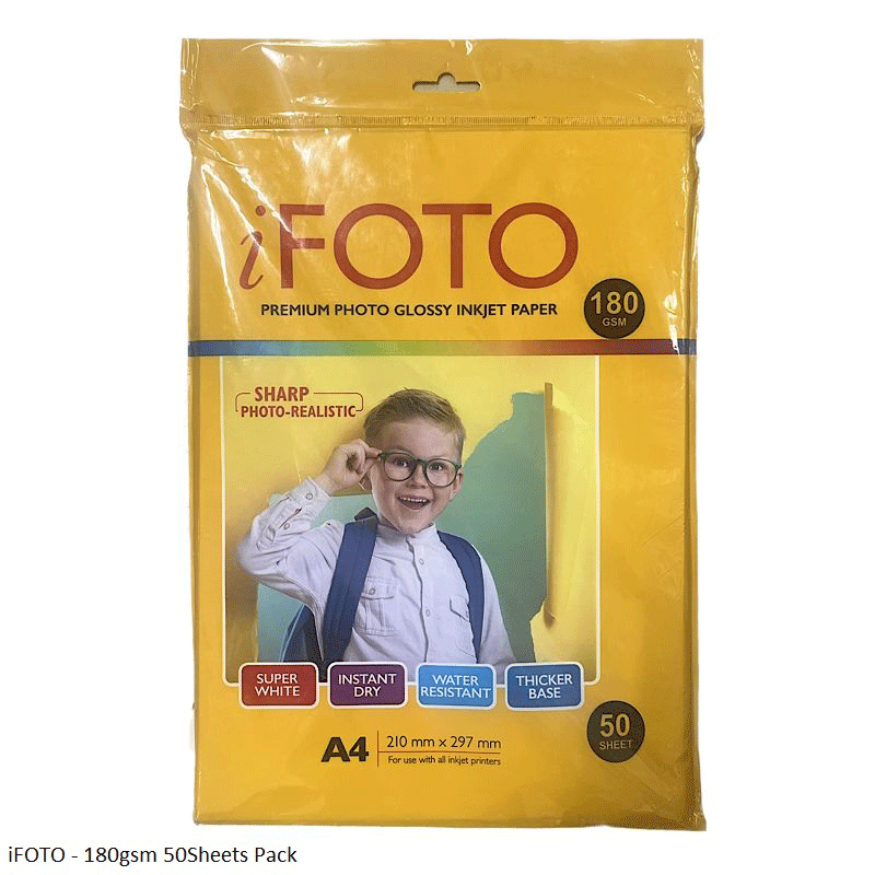 iFOTO High Gloss Photo Paper A4 Size (210mm x 297mm)